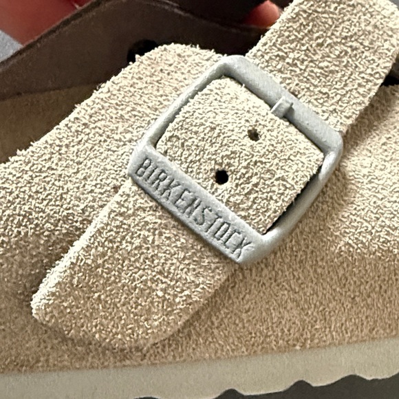 Birkenstock Beige Suede Clogs - Picture 7 of 12